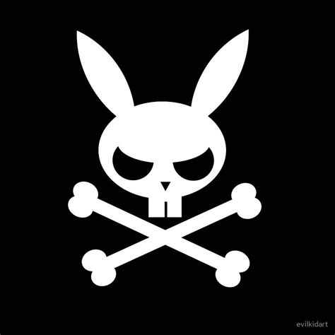 bunny head with crossbones